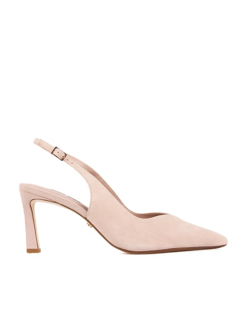 Dune London Women's Chorus Blush Pink Back Strap Stilettos