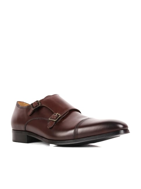 Dune London Pyramid Fc Brown Monk Shoes 