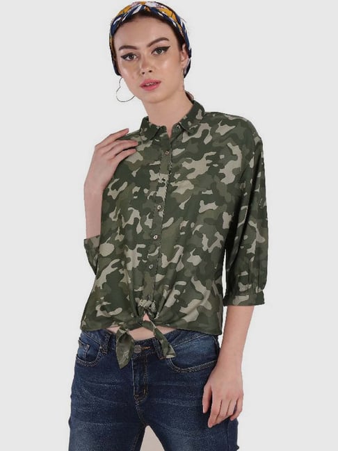 Ms Taken Green Camouflage Shirt