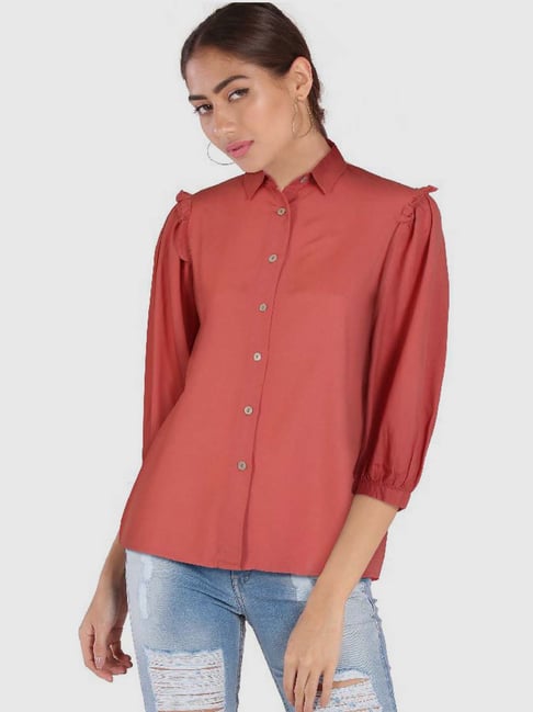 Ms Taken Pink Regular Fit Shirt