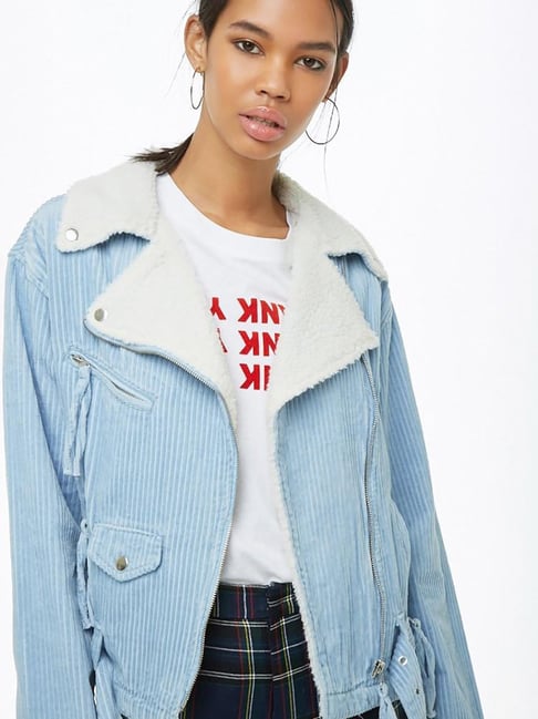 Forever 21 blue outlet jacket