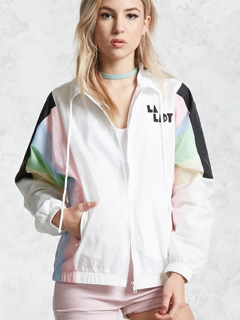 Forever 21 shop white windbreaker