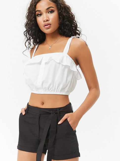 Buy Forever 21 Black Regular Fit Shorts for Women Online Tata CLiQ