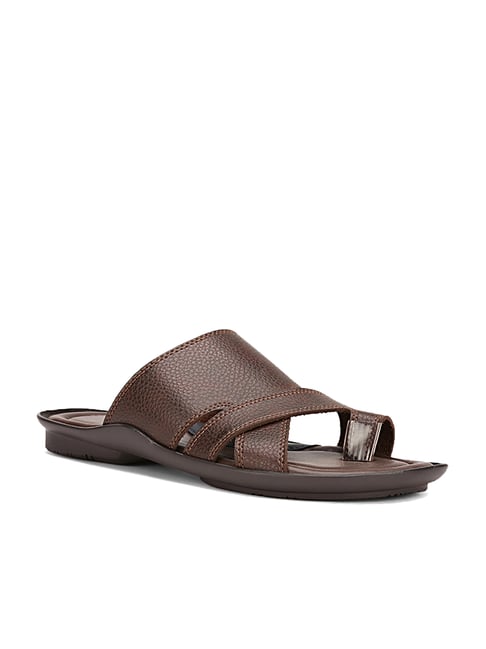 Buy Men Brown Solid Flip Flops Online - 721540 | Louis Philippe