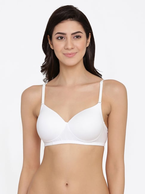 Clovia White Non Wired Padded T-Shirt Bra