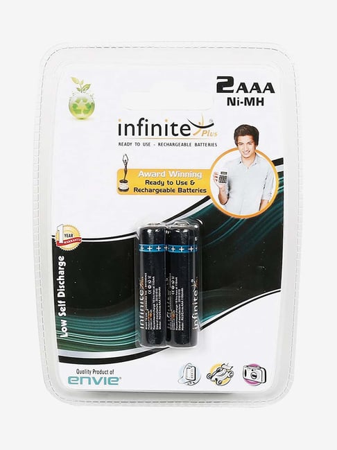 Envie AAA1100 2PL Infinite Plus 1100mAh Rechargeable Battery - 2 Pieces (Black)