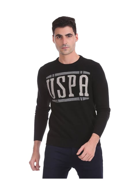 U S Polo Assn U.S. Polo Assn. Denim Co. Black Full Sleeves Sweater