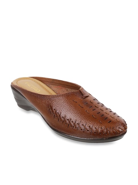 Metro Women's Tan Mule Wedges-picture-42