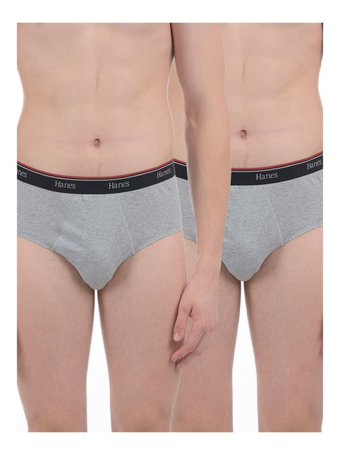 Buy Hanes Grey Briefs - Pack of 2 for Men's Online @ Tata CLiQ
