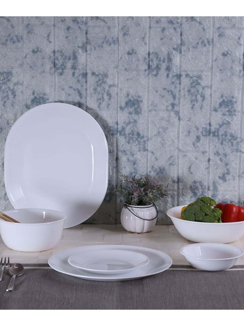 Corelle Winter Frost White 21 Piece Vitrelle Glass Dinner Set