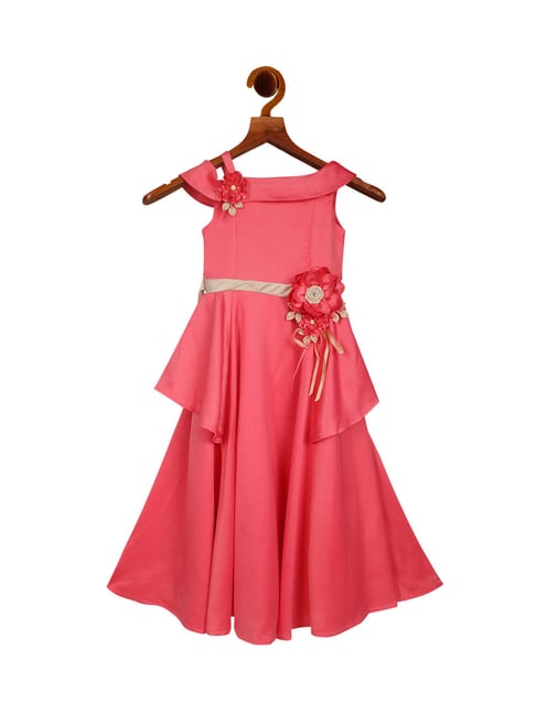 Tiny Girl Kids Red Solid Gown