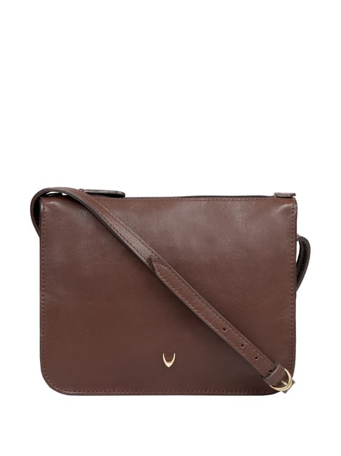 hidesign brown textured shoulder bag