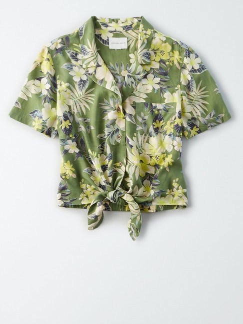 American Eagle Outfitters Green Printed Shirt Price in India