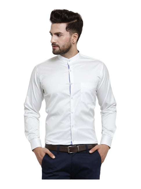 Hancock White Cotton Full Sleeves Shirt-picture-46