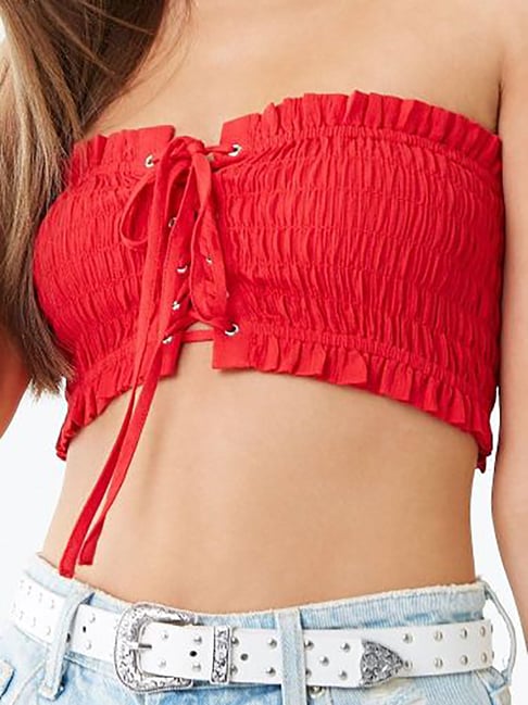 Buy Forever 21 Red Regular Fit Tube Top for Women Online Tata CLiQ