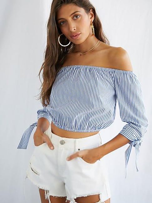 forever 21 striped crop top