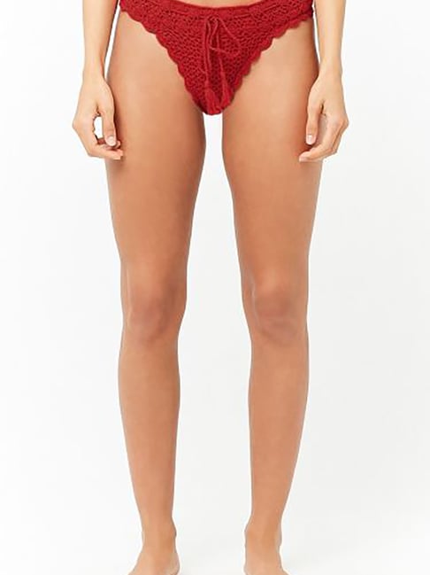 Forever 21 Red Crochet Bikini Bottom