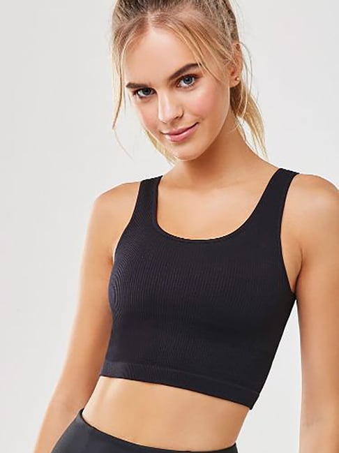 Buy Forever 21 Black Regular Fit Sports Bra for Women Online