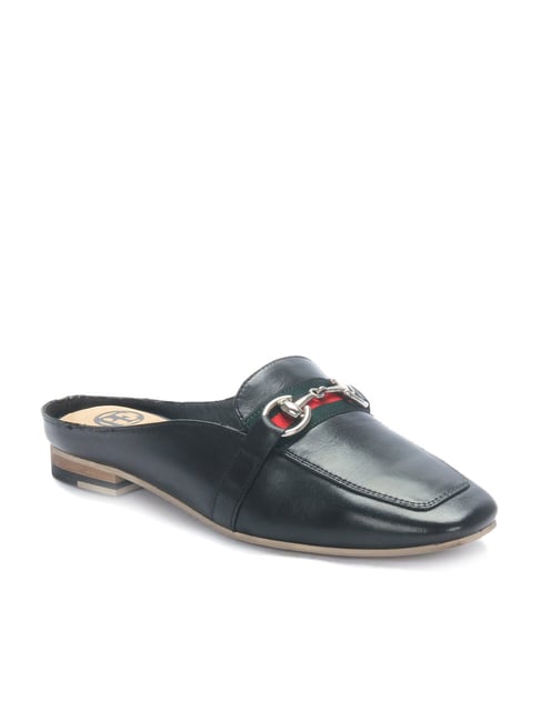 Pavers England Women's Black Mule Shoes