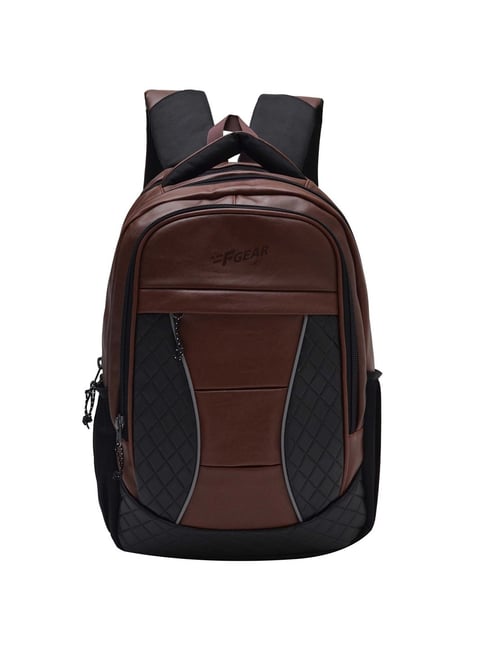 F Gear President 30 Ltrs Brown & Black Medium Laptop Backpack