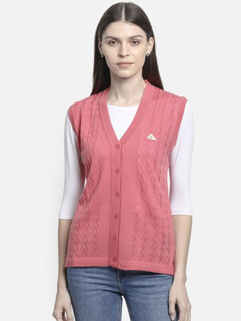 Buy Monte Carlo Pink V Neck Cardigan for Women Online Tata CLiQ