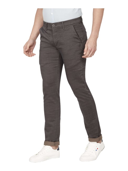 Buy Oxemberg Men Grey Regular Fit Checked Trousers - Trousers for Men  7744812 | Myntra