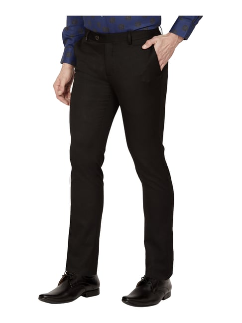 Buy Oxemberg Beige Slim Fit Flat Front Trousers for Mens Online @ Tata CLiQ