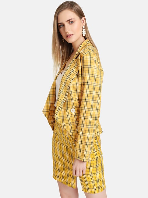 Checked yellow outlet blazer