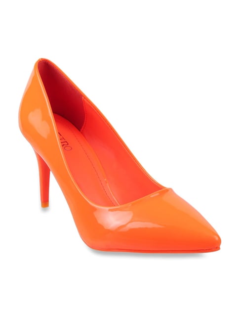 Funky Orange Ankle Strap Sandals For Women, Rhinestone Decor Platform  Chunky Heeled Sandals | Orange heels, Cutout shoes, Girly shoes