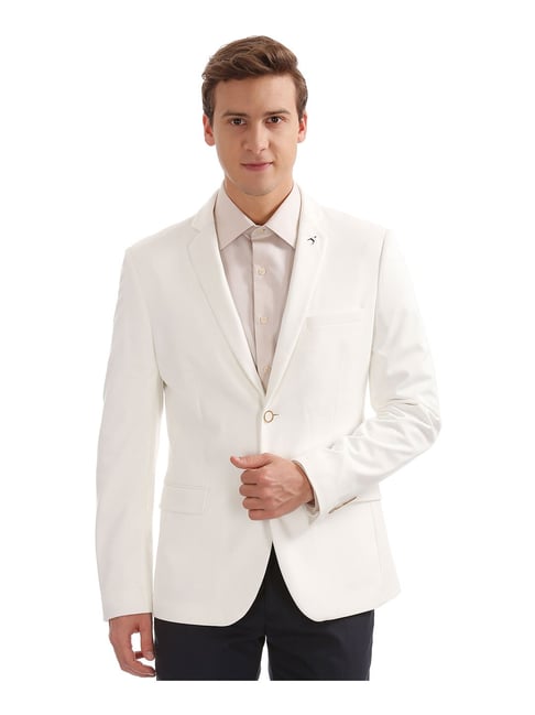 Buy Arrow Sport Off White Slim Fit Blazer for Men Online @ Tata CLiQ