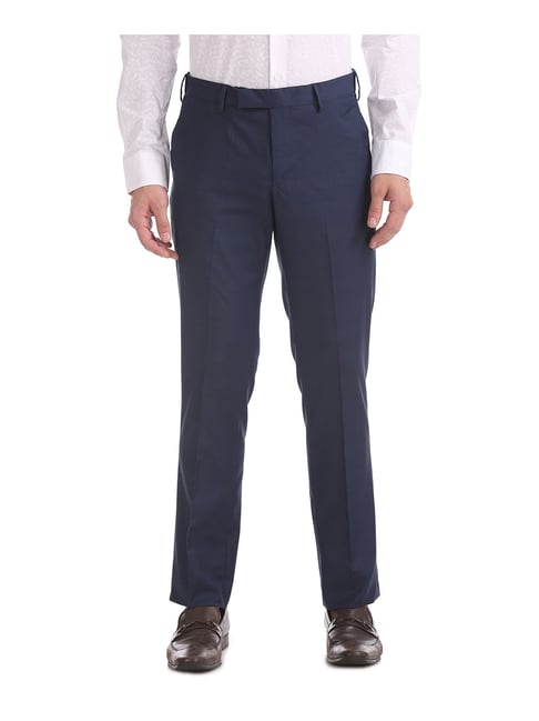 Buy USPA Tailored Charcoal Regular Fit Trousers for Men Online @ Tata CLiQ