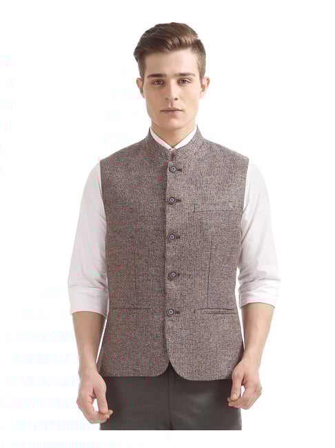 Arrow Multicolor Self Print Nehru Jacket