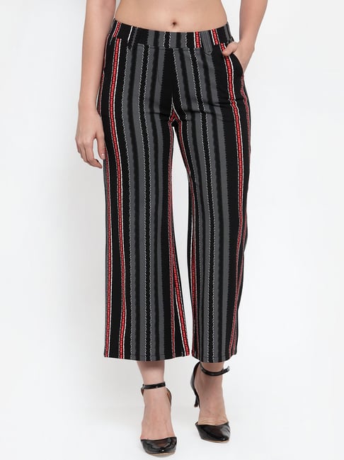 XS 70s Silver Pinstriped High Waisted Trousers 24