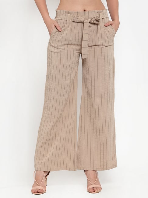 Buy Westwood Beige Striped Culottes Online at Best Prices | Tata CLiQ