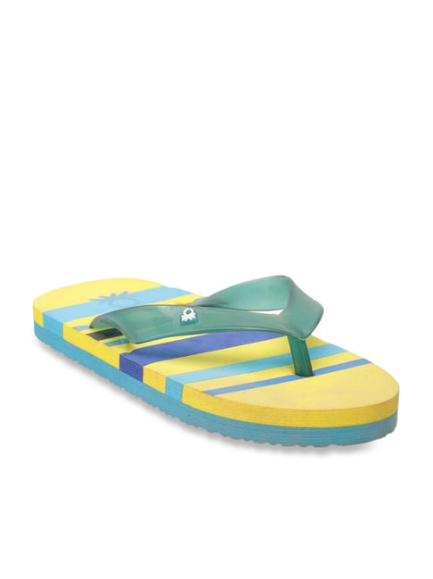 United Colors of Benetton Kids Green & Yellow Flip Flops