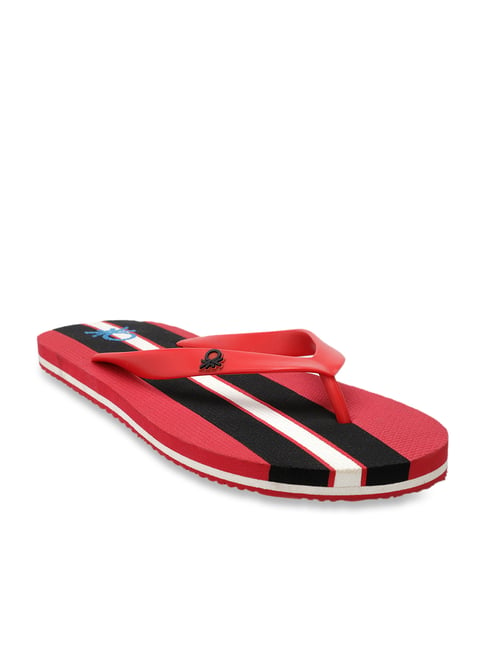 United Colors of Benetton Red & Black Flip Flops