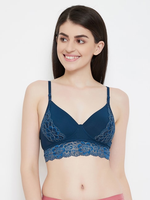 Buy Clovia Black Solid Lace Bralettes Bra Online at Best Prices in