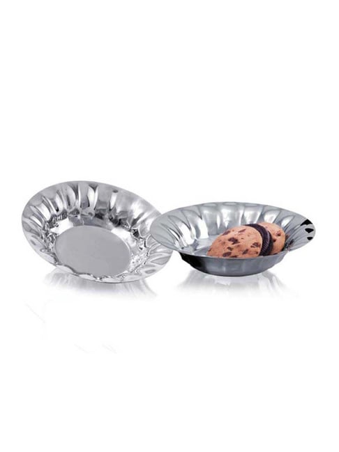 ARTTDINOX Silver Dome Utility Tray Set of 2