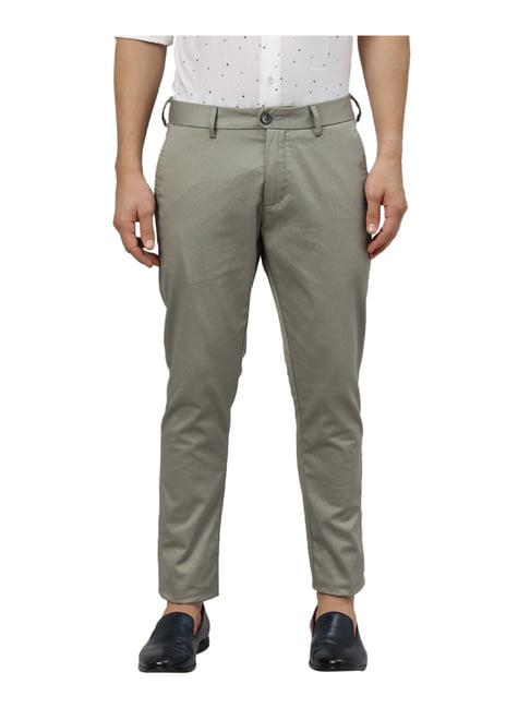 Buy RARE RABBIT Men's Orlan Stripe Stretch Slim Fit Casual Trousers  (Green_36) at Amazon.in