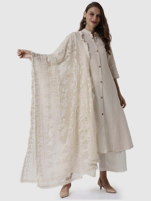 Buy Soch Ivory Embroidered Dupatta for Women Online Tata CLiQ