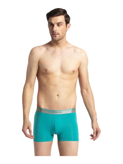 Van Heusen Teal Green Cotton Comfort Fit Trunks-picture-36