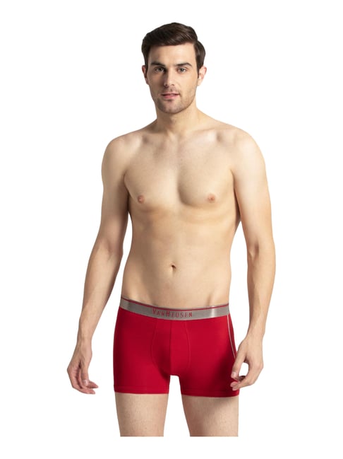 Van Heusen Red Cotton Comfort Fit Trunks-picture-36