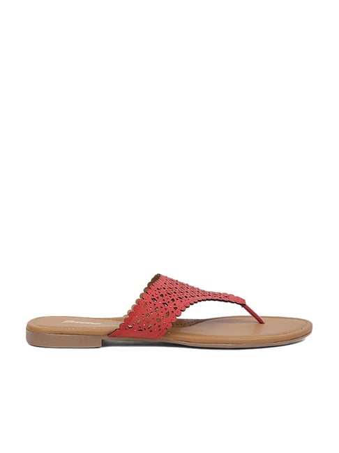 Buy MONROW Red Rubber Buckle Womens Sports Sandals | Shoppers Stop