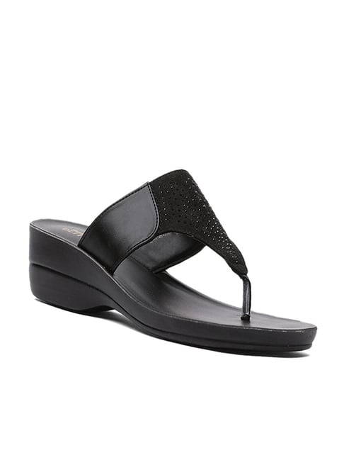 Bata Women's Samba Black Thong Wedges