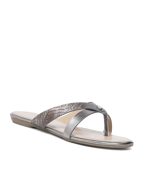 Bata Women's Music Silver Thong Sandals