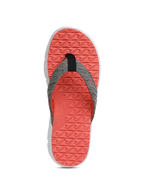 Buy Power by Bata Soft Grey Orange Flip Flops for Women at Best