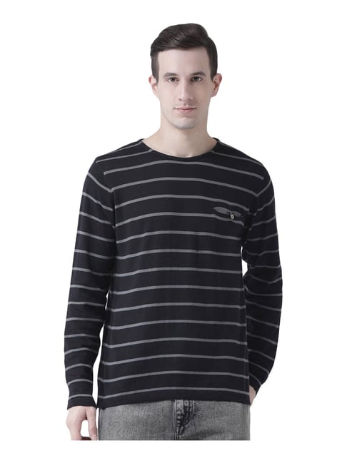 Club York Black Regular Fit Striped Sweater