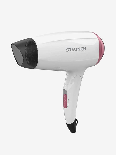 Staunch SHD2011 1600W Compact and Foldable Hair Dryer (White and Pink)