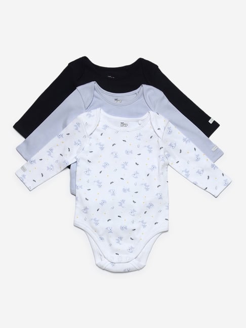 Buy Baby HOP by Westside Light Blue Fox Romper Set Of for Infant