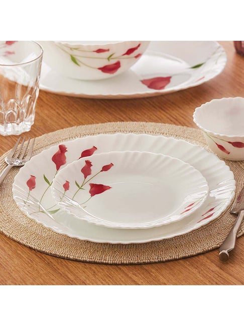 Buy Larah by Borosil Diana 27 Piece Opalware Dinner Set at Best